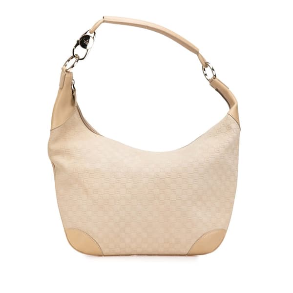 Pre-owned Gucci GG Suede Shoulder Bag Brown