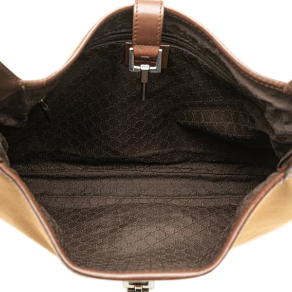 Pre-owned Gucci Canvas Web Jackie Shoulder Bag Brown