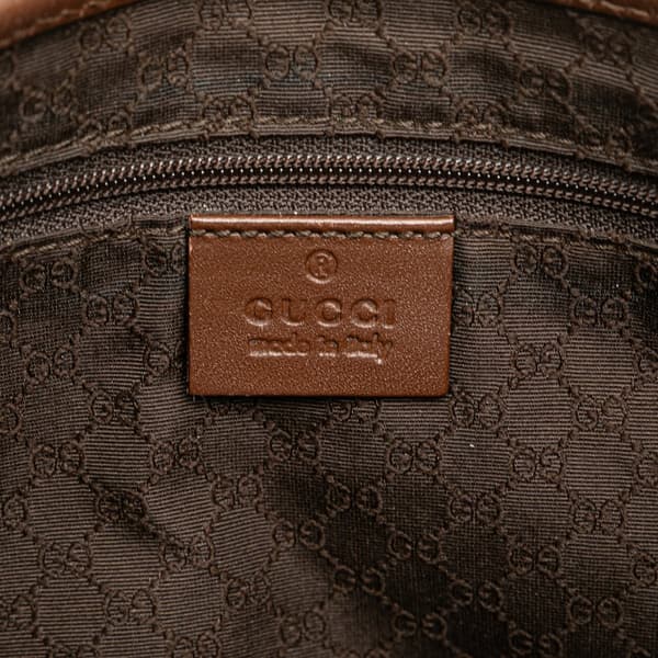 Pre-owned Gucci Canvas Web Jackie Shoulder Bag Brown
