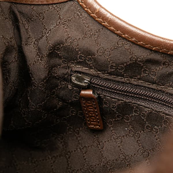 Pre-owned Gucci Canvas Web Jackie Shoulder Bag Brown