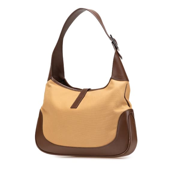 Pre-owned Gucci Canvas Web Jackie Shoulder Bag Brown