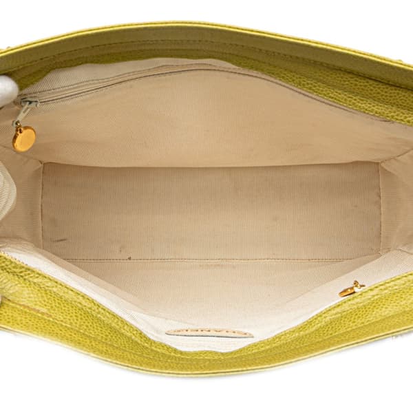 Pre-owned Chanel Triple CC Caviar Shoulder Bag Green
