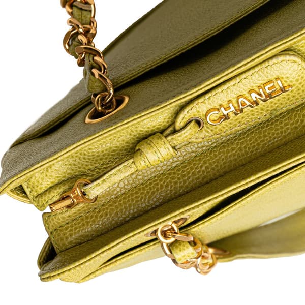 Pre-owned Chanel Triple CC Caviar Shoulder Bag Green