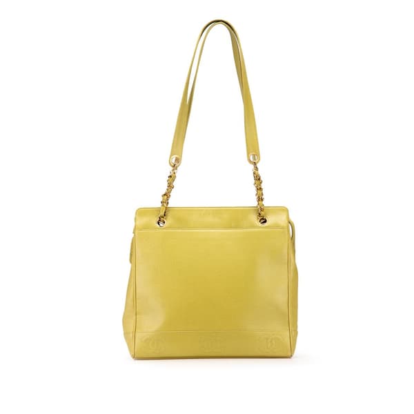 Pre-owned Chanel Triple CC Caviar Shoulder Bag Green