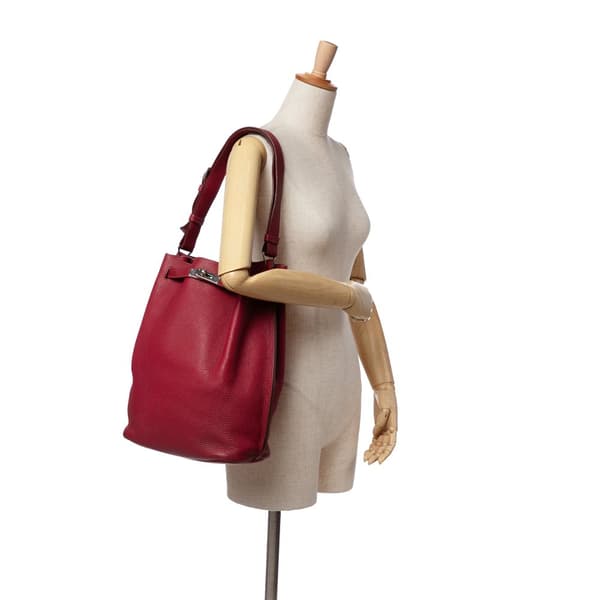 Pre-owned Hermès Clemence So Kelly 22 Red