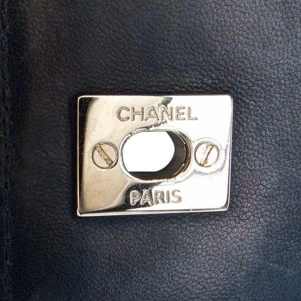 Pre-owned Chanel Quilted Patent In The Business Flap Blue
