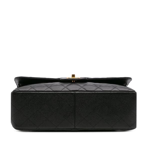 Pre-owned Chanel Jumbo Classic Caviar Double Flap Black