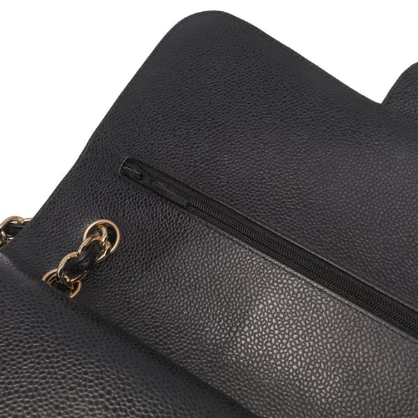 Pre-owned Chanel Jumbo Classic Caviar Double Flap Black