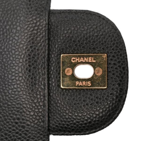 Pre-owned Chanel Jumbo Classic Caviar Double Flap Black