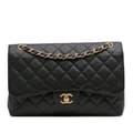 Pikkukuva 1 / 10: Pre-owned Chanel Jumbo Classic Caviar Double Flap Black