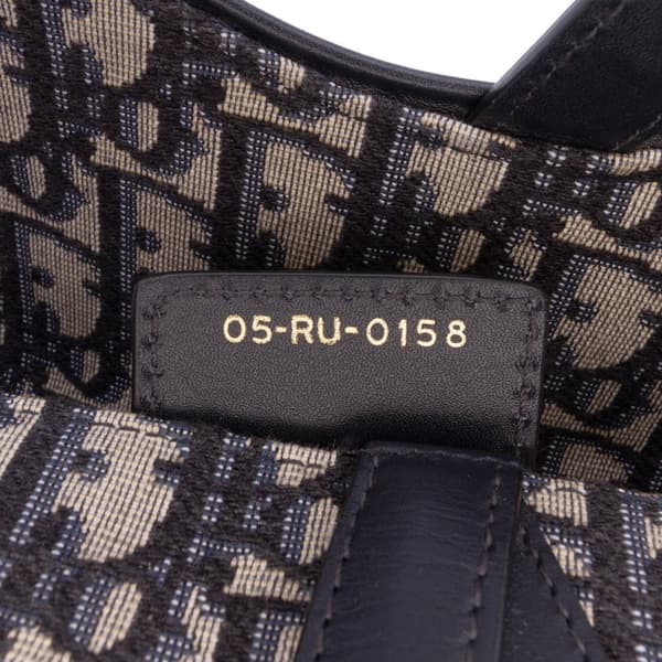 Pre-owned Dior Oblique Canvas Saddle Bag Blue