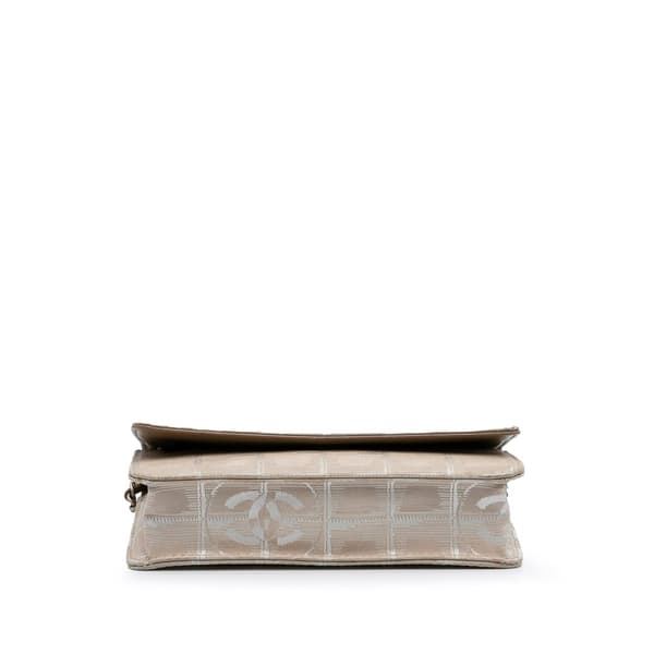 Pre-owned Chanel New Travel Line Nylon Wallet On Chain Brown