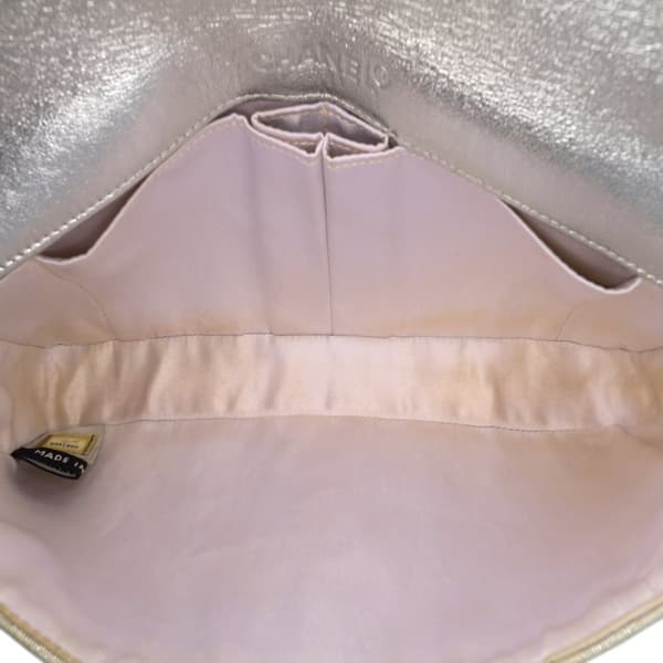 Pre-owned Chanel New Travel Line Nylon East West Flap Silver