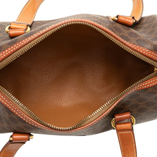 Pre-owned Celine Macadam Coated Canvas Shoulder Bag Brown