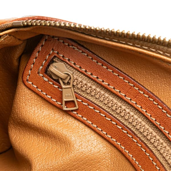 Pre-owned Celine Macadam Coated Canvas Shoulder Bag Brown