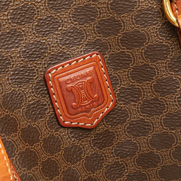 Pre-owned Celine Macadam Coated Canvas Shoulder Bag Brown