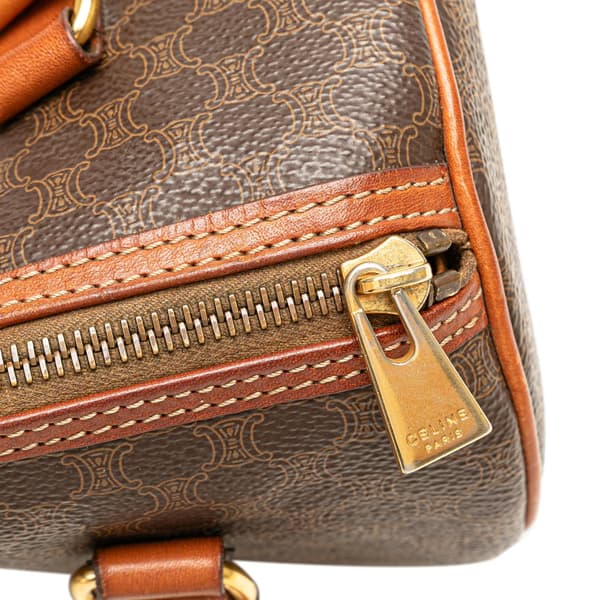 Pre-owned Celine Macadam Coated Canvas Shoulder Bag Brown