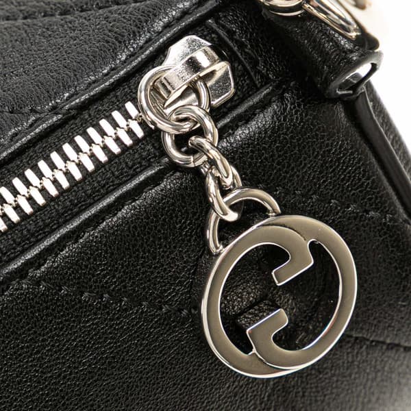 Pre-owned Gucci Mini Leather Blondie Shoulder Bag Black