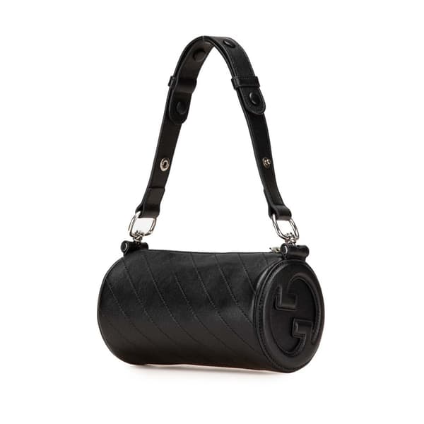 Pre-owned Gucci Mini Leather Blondie Shoulder Bag Black