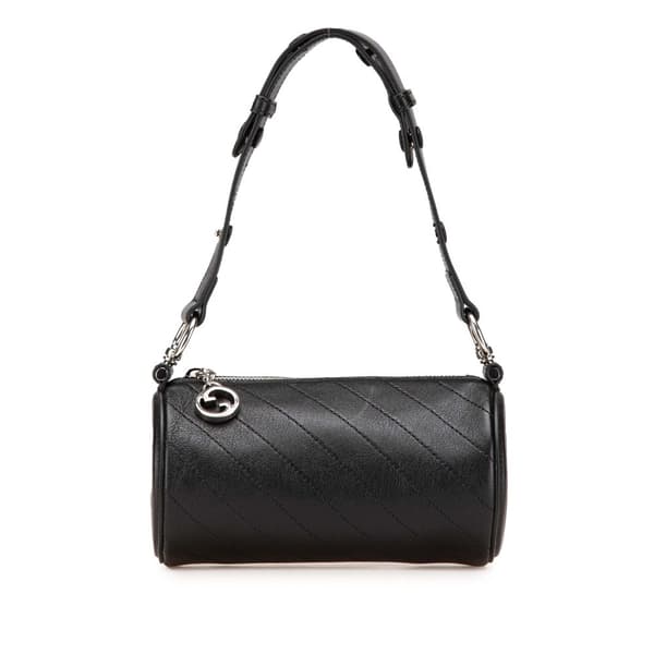 Pre-owned Gucci Mini Leather Blondie Shoulder Bag Black