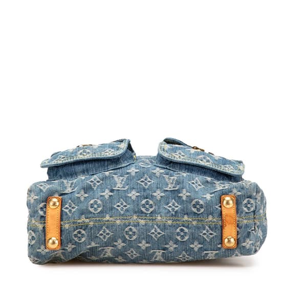 Pre-owned Louis Vuitton Monogram Denim Baggy GM Blue