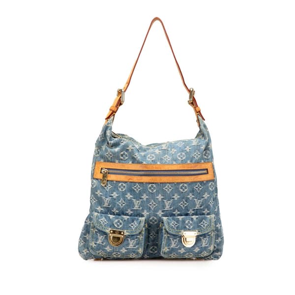 Pre-owned Louis Vuitton Monogram Denim Baggy GM Blue