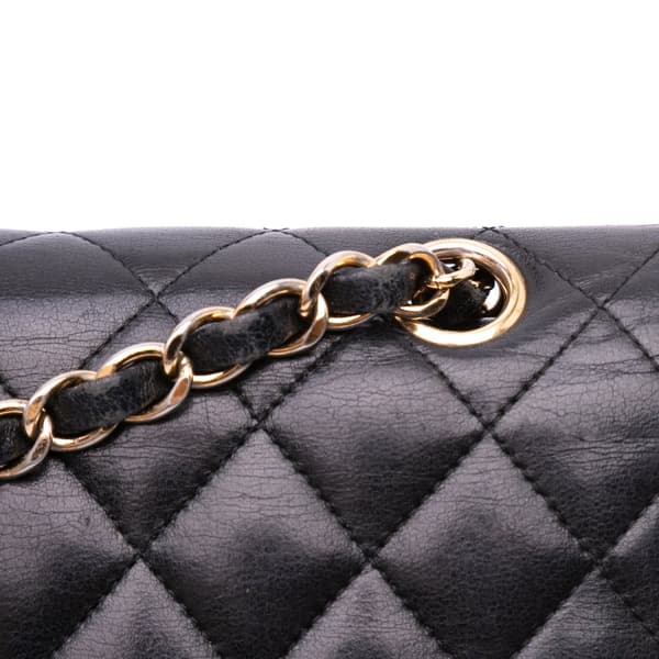 Pre-owned Chanel Medium Classic Lambskin Double Flap Black
