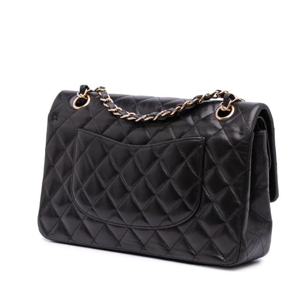 Pre-owned Chanel Medium Classic Lambskin Double Flap Black