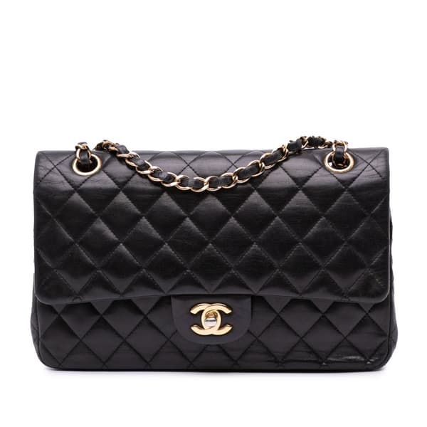 Pre-owned Chanel Medium Classic Lambskin Double Flap Black