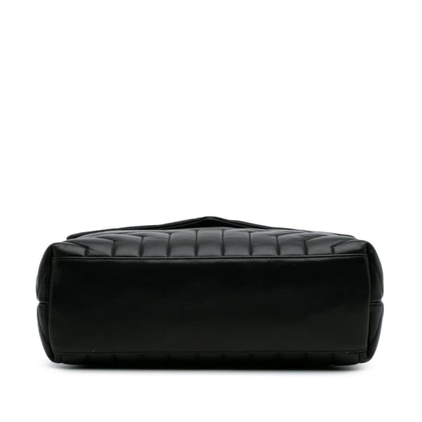 Pre-owned Saint Laurent Medium Matelasse Leather LouLou Shoulder Bag Black