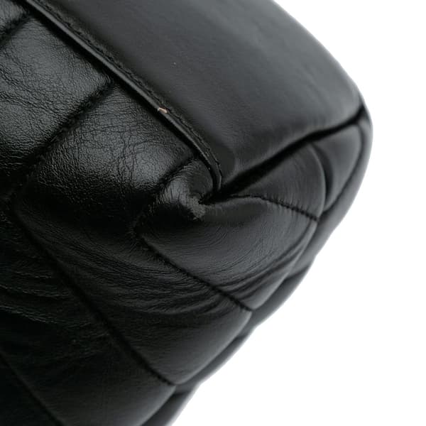 Pre-owned Saint Laurent Medium Matelasse Leather LouLou Shoulder Bag Black