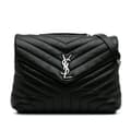 Miniatyrbild 1 av 10: Pre-owned Saint Laurent Medium Matelasse Leather LouLou Shoulder Bag Black