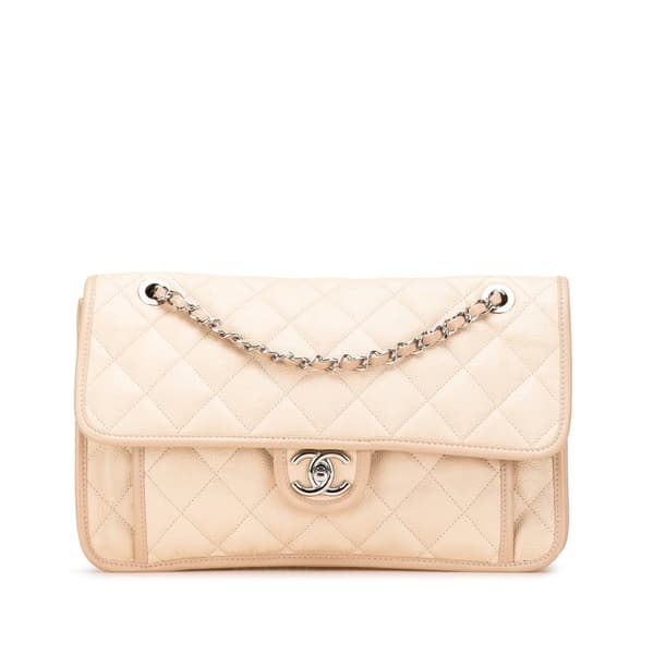 Pre-owned Chanel Medium Caviar French Riviera Flap Brown