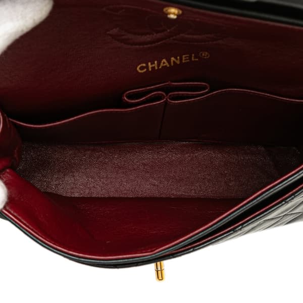 Pre-owned Chanel Small Classic Lambskin Double Flap Black
