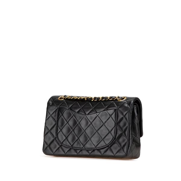 Pre-owned Chanel Small Classic Lambskin Double Flap Black