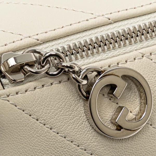 Pre-owned Gucci Mini Leather Blondie Shoulder Bag White