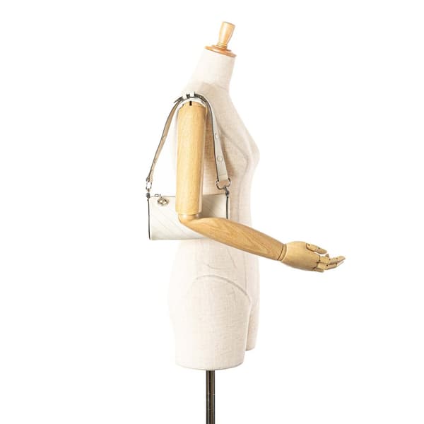 Pre-owned Gucci Mini Leather Blondie Shoulder Bag White