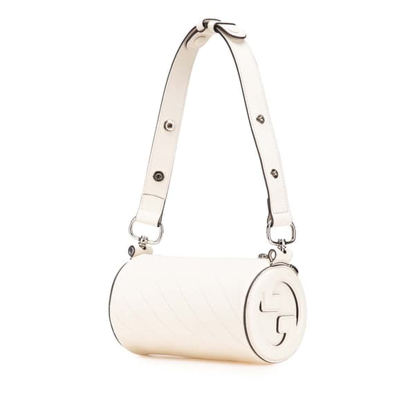Pre-owned Gucci Mini Leather Blondie Shoulder Bag White