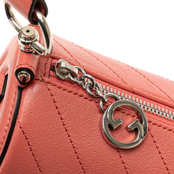 Pre-owned Gucci Mini Leather Blondie Shoulder Bag Pink