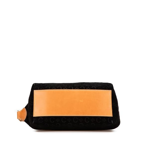 Pre-owned Celine C Macadam Suede Shoulder Bag Black