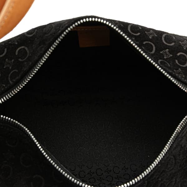 Pre-owned Celine C Macadam Suede Shoulder Bag Black