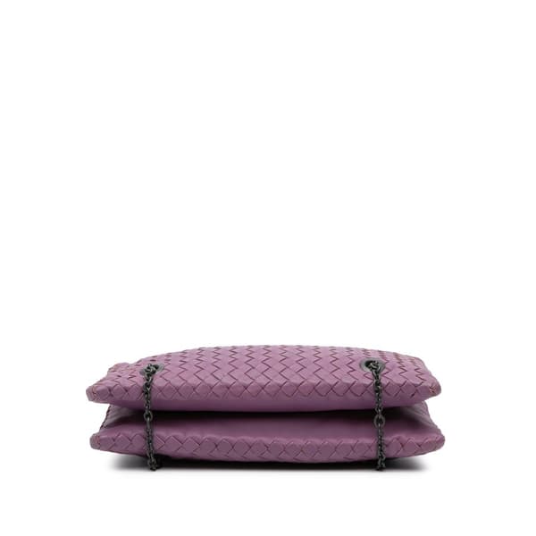 Pre-owned Bottega Veneta Nappa Intrecciato Duo Shoulder Bag Purple