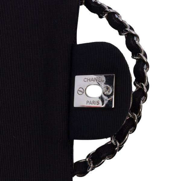 Pre-owned Chanel Medium Classic Ribbon Tweed Double Flap White