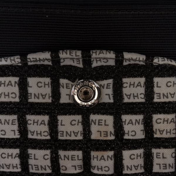 Pre-owned Chanel Medium Classic Ribbon Tweed Double Flap White
