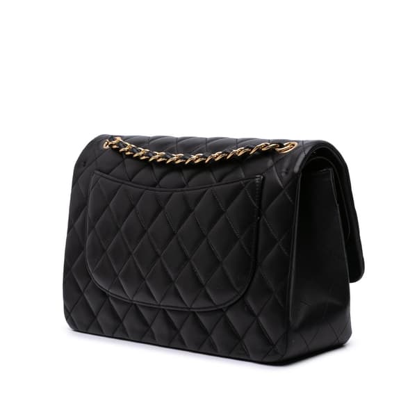 Pre-owned Chanel Jumbo Classic Lambskin Double Flap Black