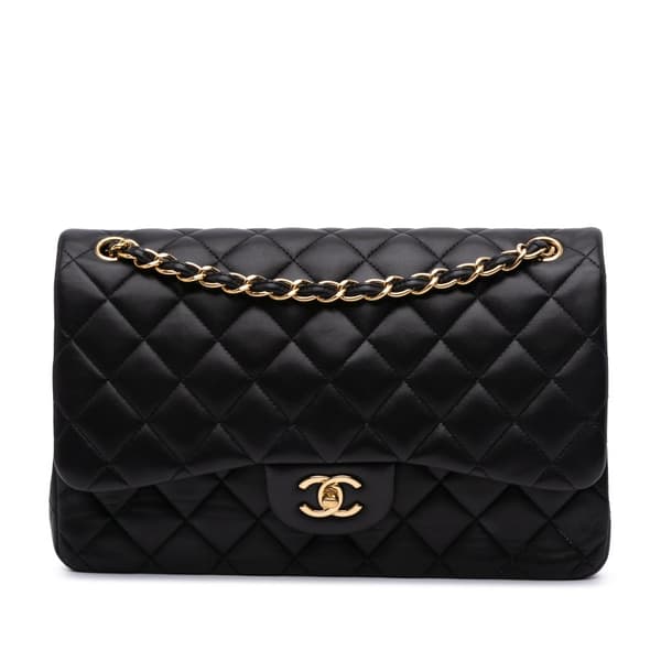 Pre-owned Chanel Jumbo Classic Lambskin Double Flap Black