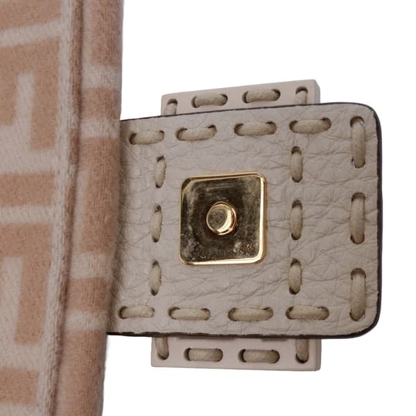 Pre-owned Fendi Zucca Wool Selleria Baguette Brown