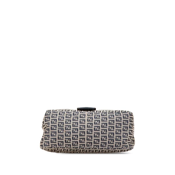 Pre-owned Fendi Zucchino Canvas Mamma Forever Gray