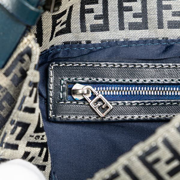 Pre-owned Fendi Zucchino Canvas Mamma Forever Gray