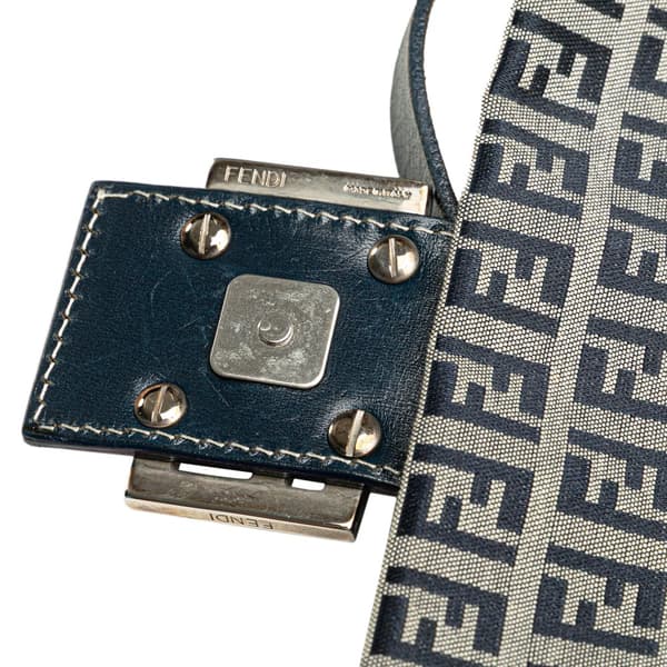 Pre-owned Fendi Zucchino Canvas Mamma Forever Gray